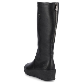 Botas impermeables de piel con aislamiento de lana de oveja Rieker W RKR237B negro 23