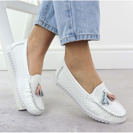 Mocasines de contracción para mujeres con franjas blancas de Evento 5372 blanco 4