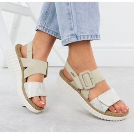 Sandalias para mujeres para beige rieker 69260-60 4