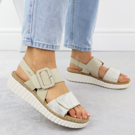 Sandalias para mujeres para beige rieker 69260-60 5