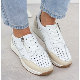 ARTIKER Zapatillas de deporte de cuero abierta en el artista blanco 56C1673 Slider 6