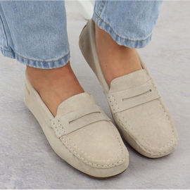 Mocasines de cuero para mujeres Big Star RR274947 beige 6