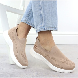 Vinceza Zapatos deportivos femeninos resbalados beige vincza 17367 4