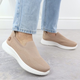 Vinceza Zapatos deportivos femeninos resbalados beige vincza 17367 5