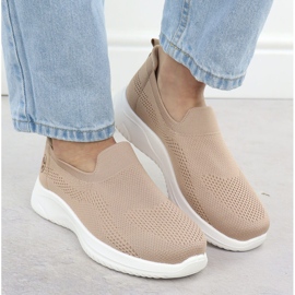 Vinceza Zapatos deportivos femeninos resbalados beige vincza 17367 6