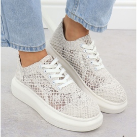 Zapatos para mujeres en la plataforma White Vinceza 17371 blanco 6