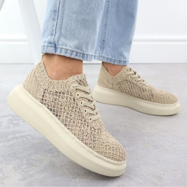 Zapatos para mujeres en la plataforma Beige Vinceza 17371 5