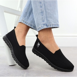 Los zapatos deportivos femeninos resbalaron negros Potocki 16327 4