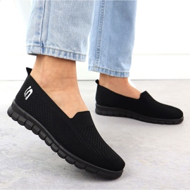 Los zapatos deportivos femeninos resbalaron negros Potocki 16327 5