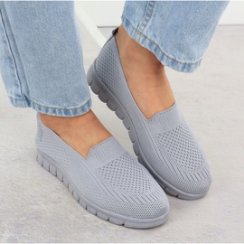 Zapatos deportivos femeninos deslizados gris Potocki 16327 6