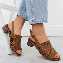 T.Sokolski Sandalias de cuero para mujeres en Brown T., Sokolski L25-709 marrón 4