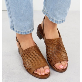 T.Sokolski Sandalias de cuero para mujeres en Brown T., Sokolski L25-709 marrón 6