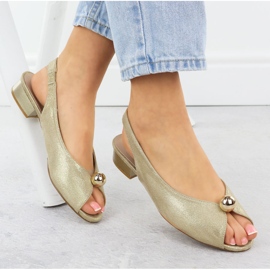 Sandalias de baja tacón para mujeres Dorado T.Sokolski 136 5