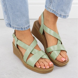 Sandalias para mujeres para el verde pintado Sergio Leone SK298 6
