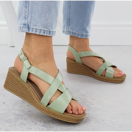 Sandalias para mujeres para el verde pintado Sergio Leone SK298 5