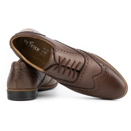 Olivier Zapatos formales Brogs de cuero 306gt Mocha marrón 2