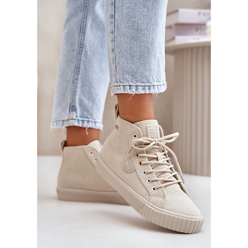 Sneakers para mujeres aisladas Big Star OO274771 Sistema de beige Hi-Polish 1