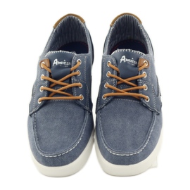 American Club American 205081 mocasines hombre textil atados azul marino azul 4
