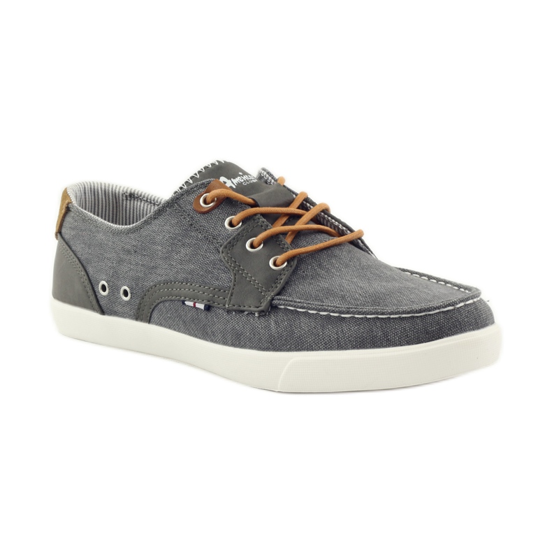 American Club Mocasín de hombre americano 205081 textil gris 1