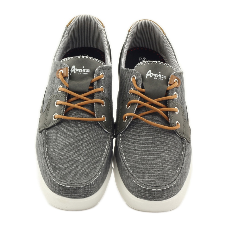 American Club Mocasín de hombre americano 205081 textil gris 4