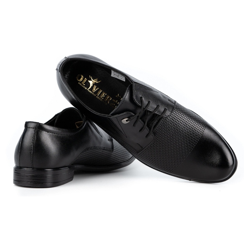 Olivier Zapatos hombre piel elegantes 302T3 negro 4