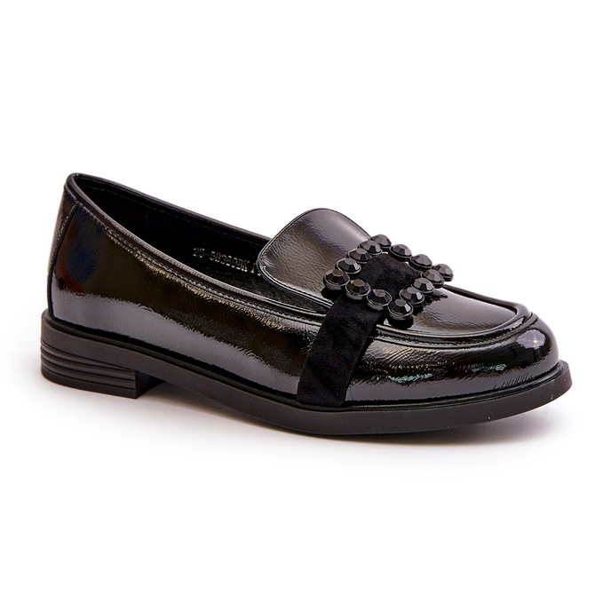 Mocasines Mujer Charol Con Adorno, Negro Vinceza 58389 2