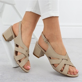 Tacones altos de mujeres Sergio Leone SK889 Sandalias beige 4