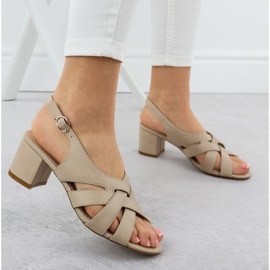Tacones altos de mujeres Sergio Leone SK889 Sandalias beige 5