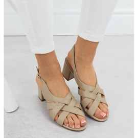 Tacones altos de mujeres Sergio Leone SK889 Sandalias beige 6