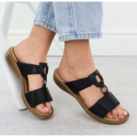 Flip-flops para mujeres para velcro negro rieker 60885-00 4