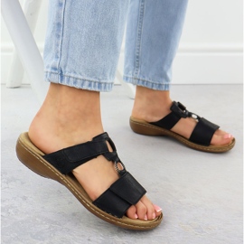 Flip-flops para mujeres para velcro negro rieker 60885-00 6