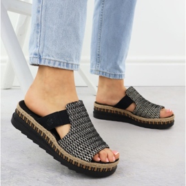 Cuñas de cuero de cuero Cuñas de cuero negro Rieker Black Rieker V7953-00 5