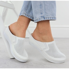 Zapatillas de cuero para mujeres construidas abiertas blancas t.sokolski l25-164 blanco 4