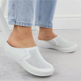 Zapatillas de cuero para mujeres construidas abiertas blancas t.sokolski l25-164 blanco 5