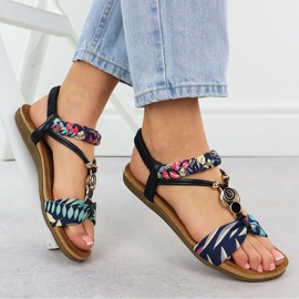 Las cómodas sandalias de las mujeres, resbalé -Up Navy Blue Artiker 56C1276 azul 4