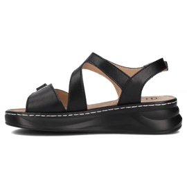 Filippo Sandalias de cuero para mujeres para cuñas negras DS7043/25 BK negro 8