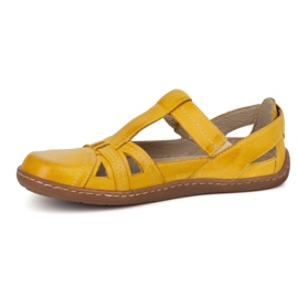 Zapatos Barefoot de mujer Ultralekkie Olivier 1285 Velcro amarillo 2