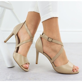 Sandalias de mujeres en el Hey Beige Sergio Leone SK432 4