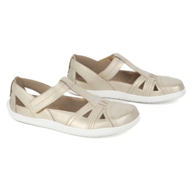 Zapatos descalzos para mujeres Ultralekkie Olivier 1285 Velcro en forma de medio dorado 3