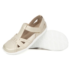 Zapatos descalzos para mujeres Ultralekkie Olivier 1285 Velcro en forma de medio dorado 4