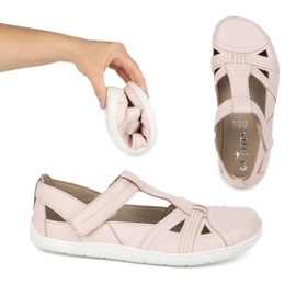 Zapatos descalzos para mujeres Ultralekkie Half -Lane Olivier 1285 Polvo Velcro Pink rosado 1