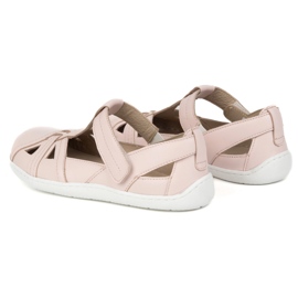 Zapatos descalzos para mujeres Ultralekkie Half -Lane Olivier 1285 Polvo Velcro Pink rosado 8