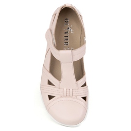 Zapatos descalzos para mujeres Ultralekkie Half -Lane Olivier 1285 Polvo Velcro Pink rosado 6