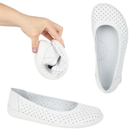 Olivier Slip Minimalista Barefoot de las mujeres -on Openwork 1771pol White blanco 2