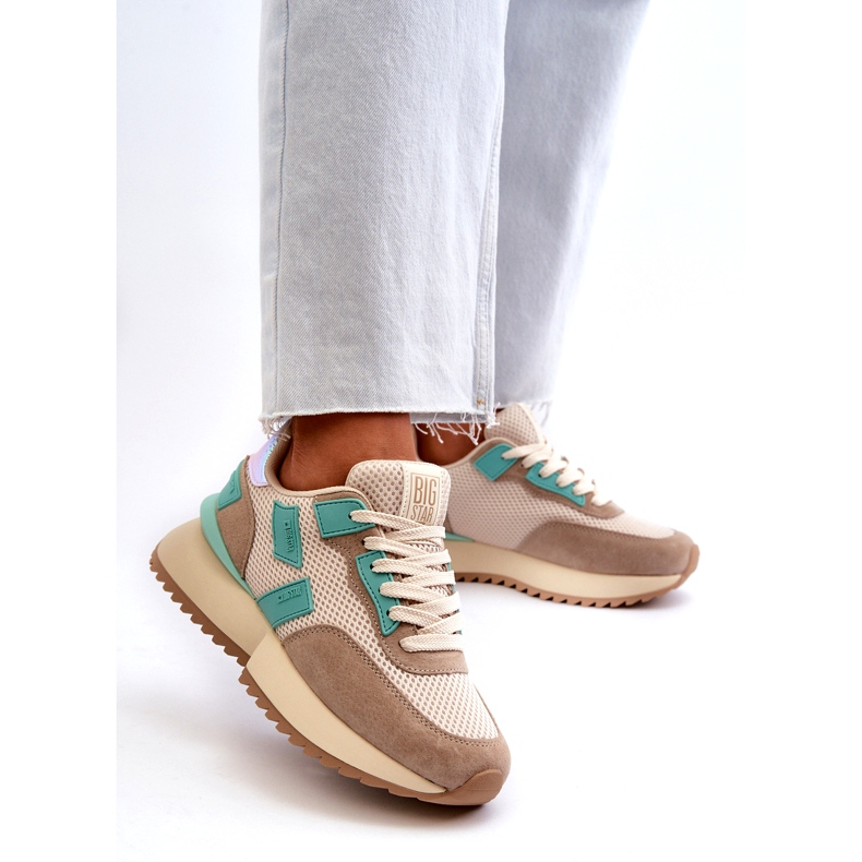 Zapatillas deportivas femeninas big star nn274973 beige 2