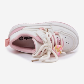 Zapatillas de deporte para niños de velcro con una piruleta de pininas de alfiler blanco 3