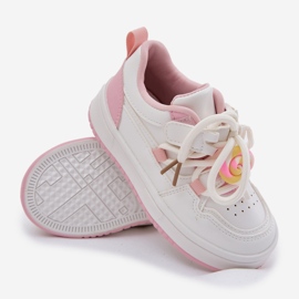 Zapatillas de deporte para niños de velcro con una piruleta de pininas de alfiler blanco 4