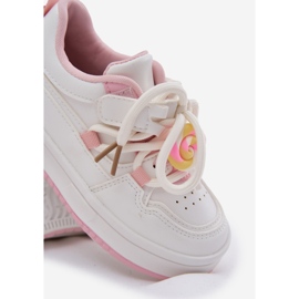 Zapatillas de deporte para niños de velcro con una piruleta de pininas de alfiler blanco 5
