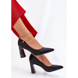 Bombas elegantes en el soporte negro Vinceza 62221 7