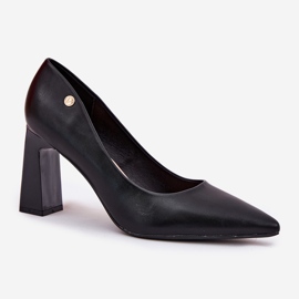 Bombas elegantes en el soporte negro Vinceza 62221 4